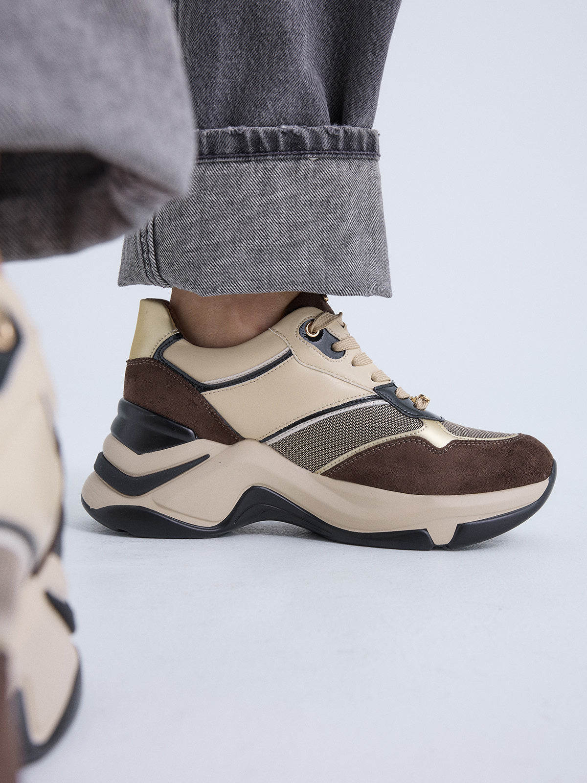 106-42EX86 PU BROWN BEIGE