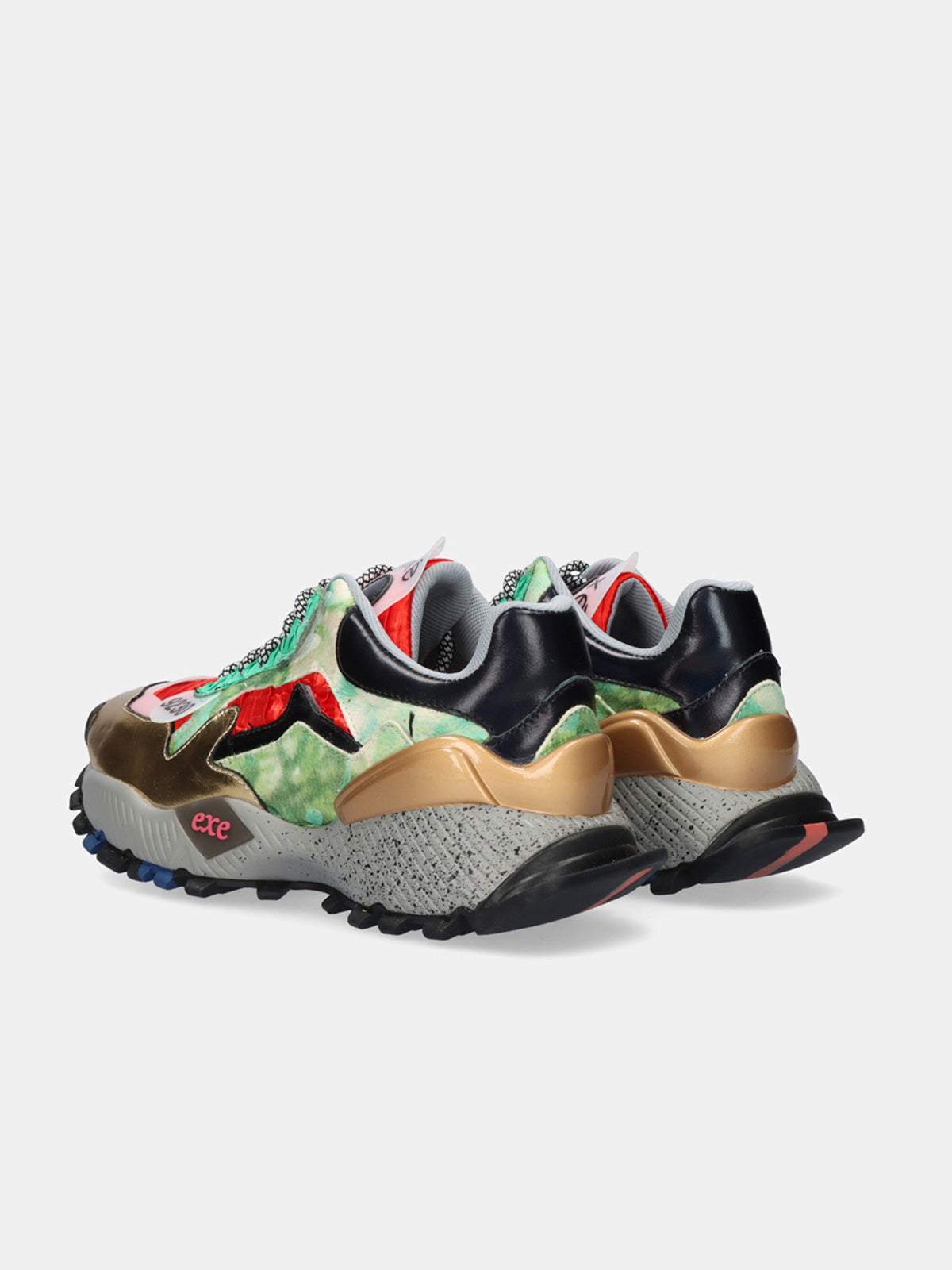 134-28M LEATHER GOLD RED