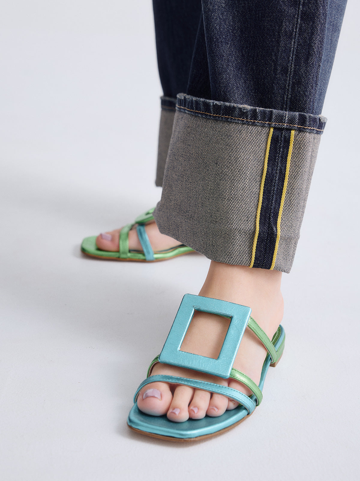 580 FEDRA LEATHER AQUA GREEN
