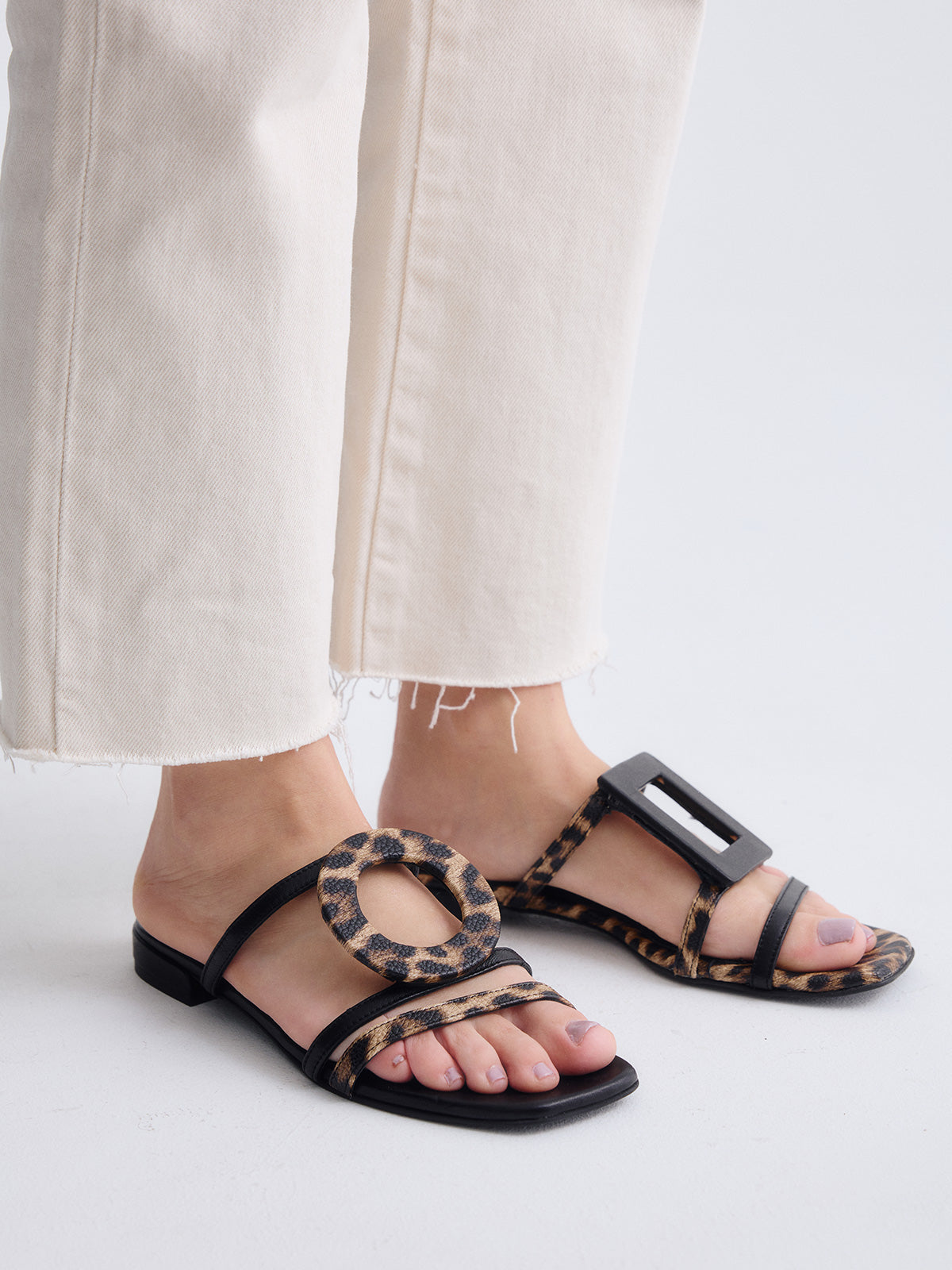 580 FEDRA LEATHER LEOPAR BLK