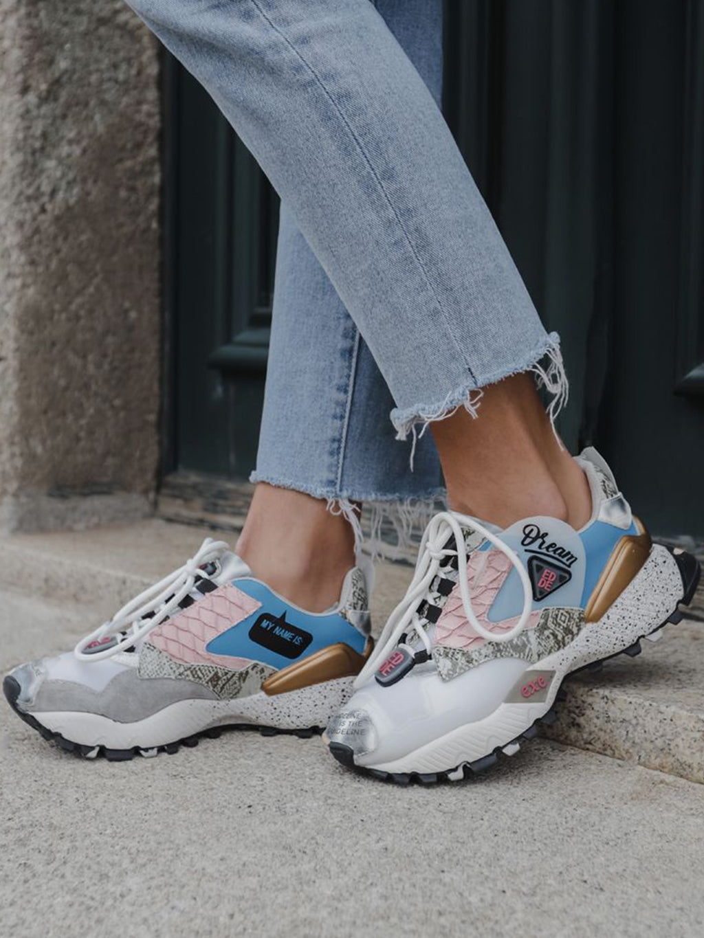 928-3 LEATHER WHITE PINK