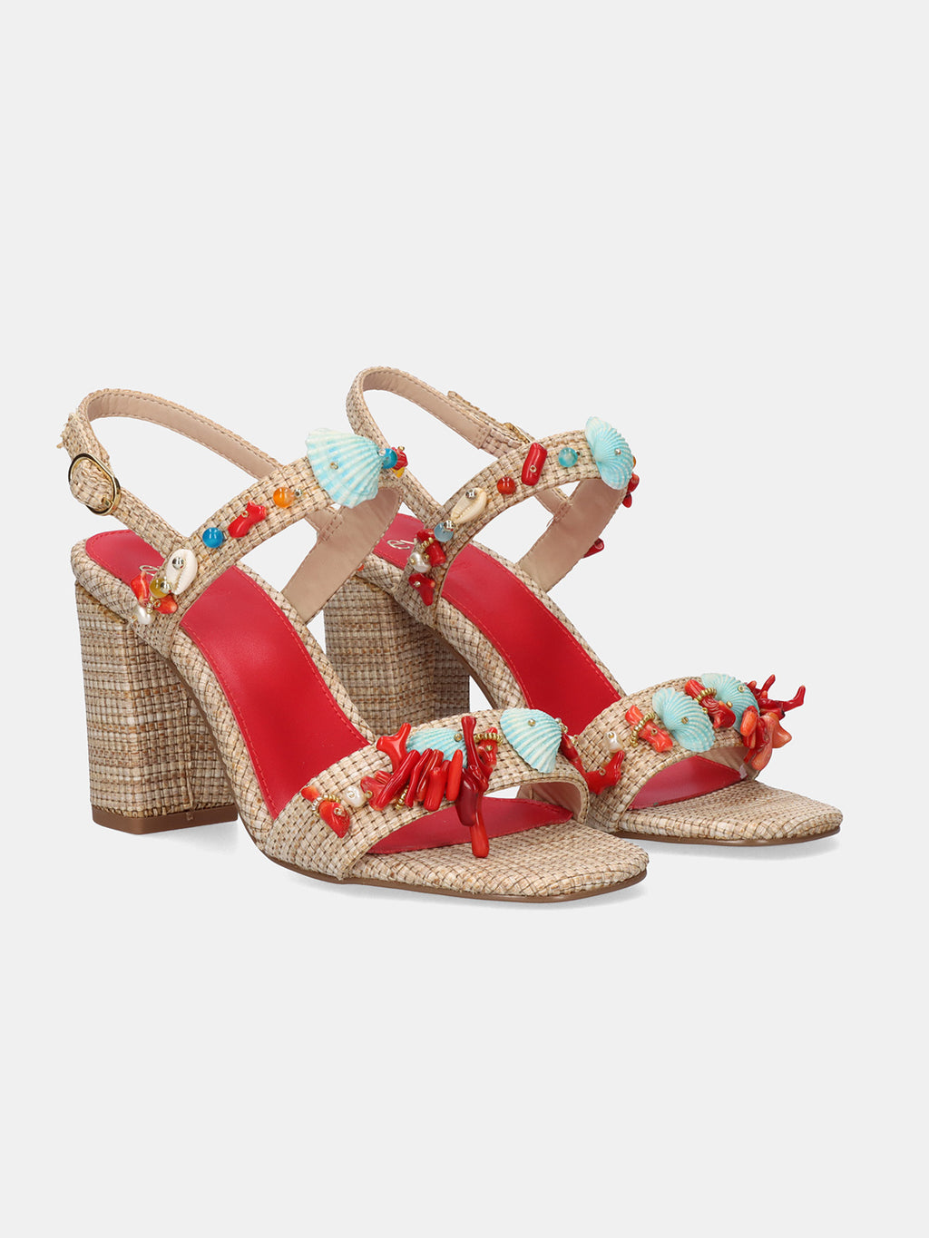 CAROL-515 RAFFIA BEIGE RED