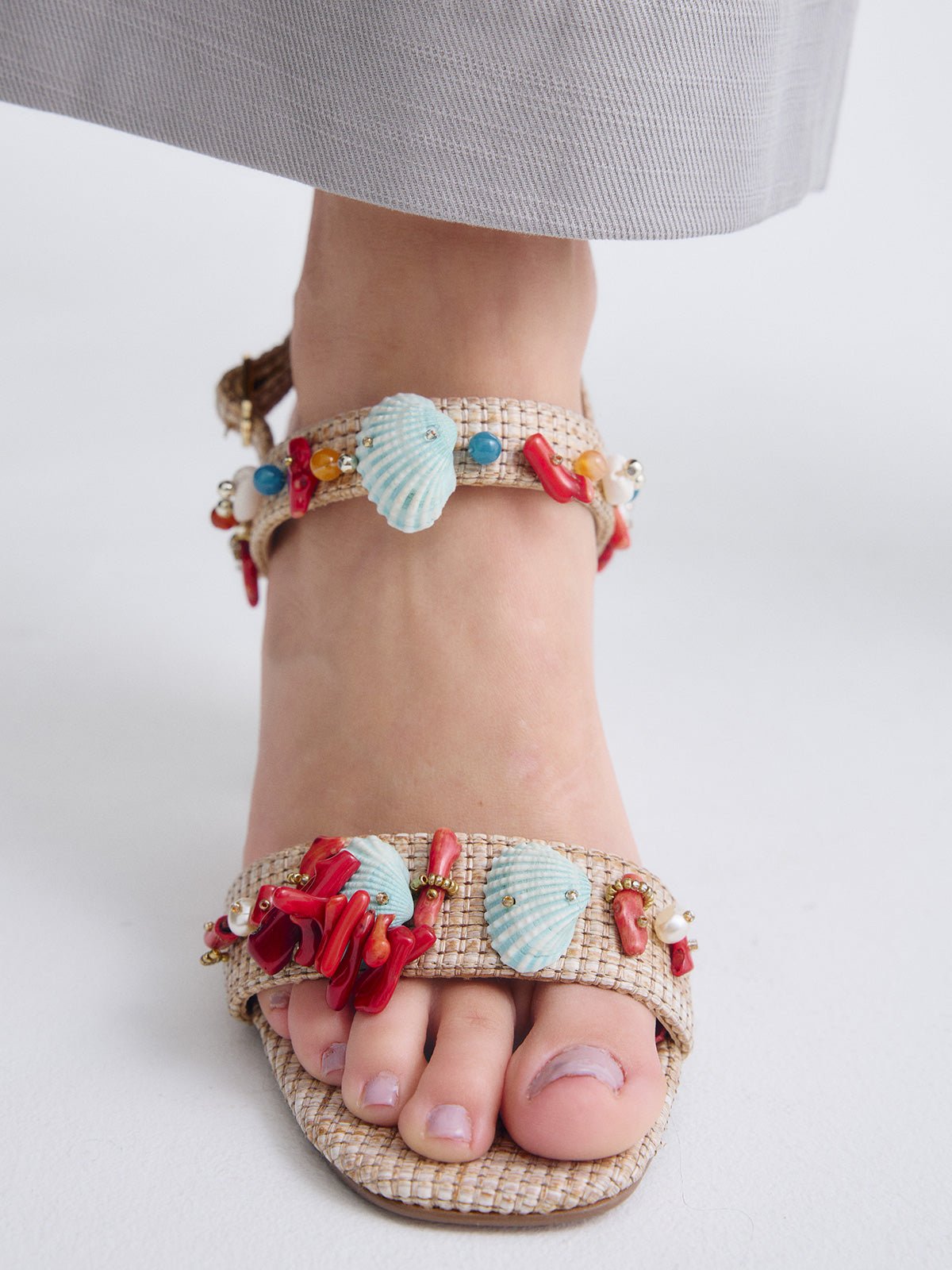 CAROL-515 RAFFIA BEIGE RED