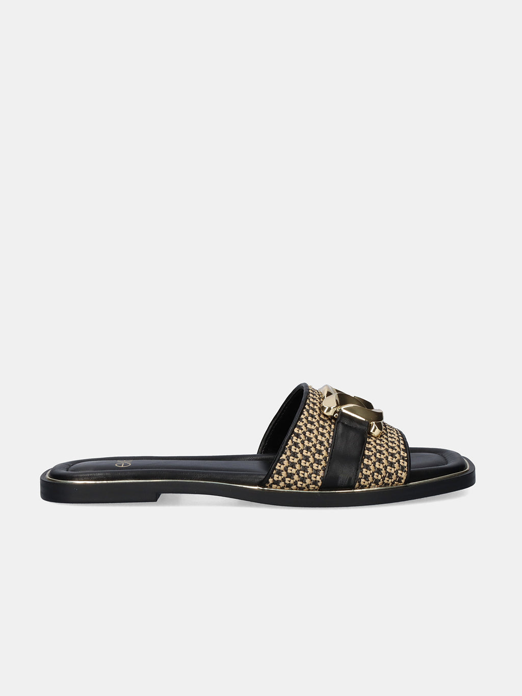 DORETA-456 RAFFIA BLK-BEIGE