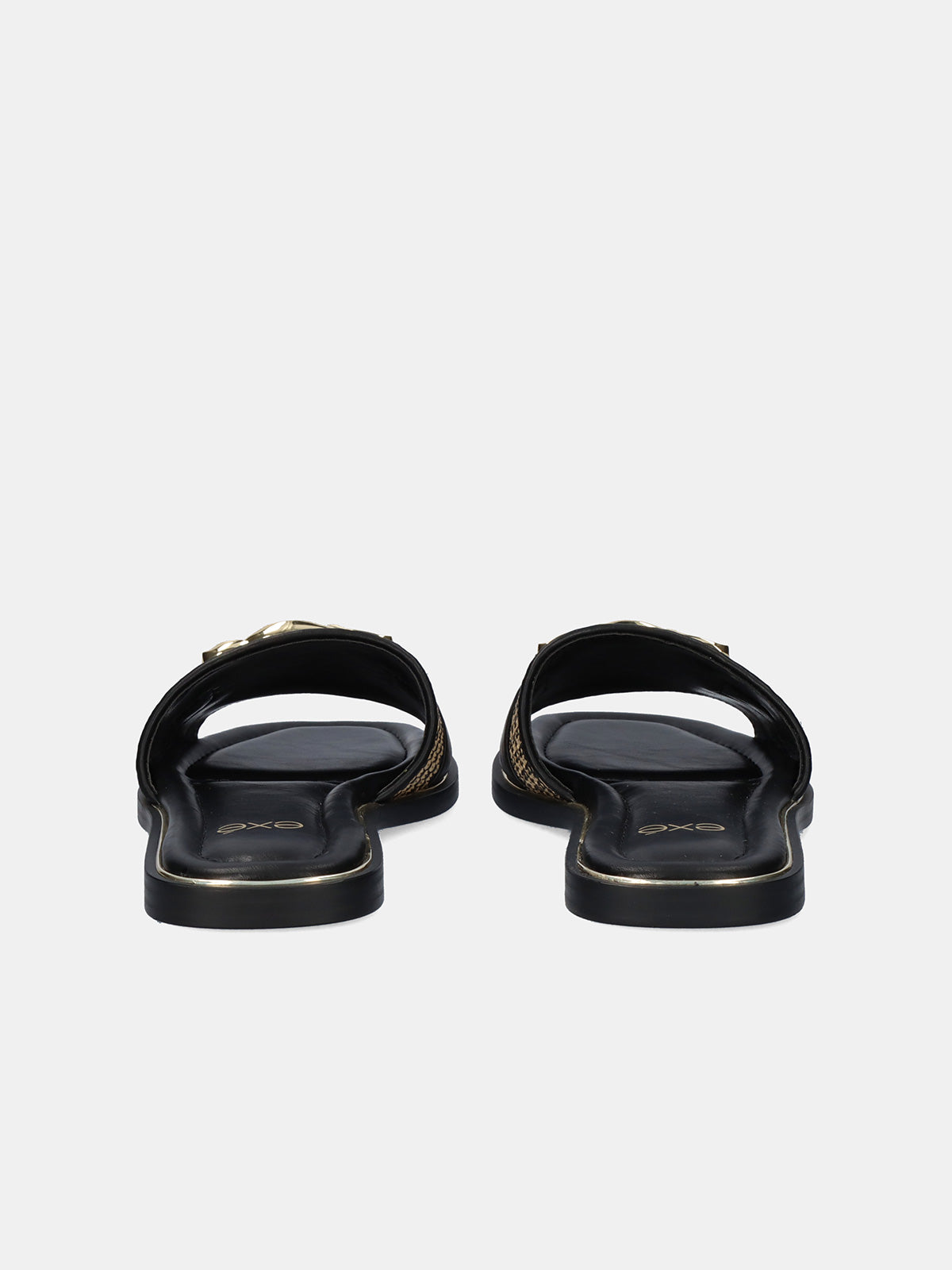 DORETA-456 RAFFIA BLK-BEIGE