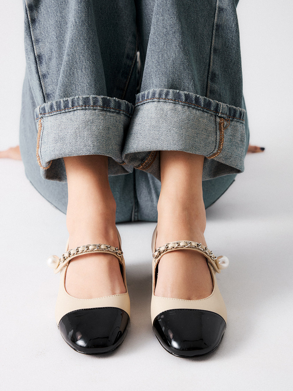 MINA-523 PU BEIGE BLK