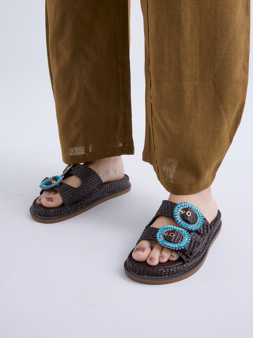 NAPOLI-817 RAFFIA BROWN
