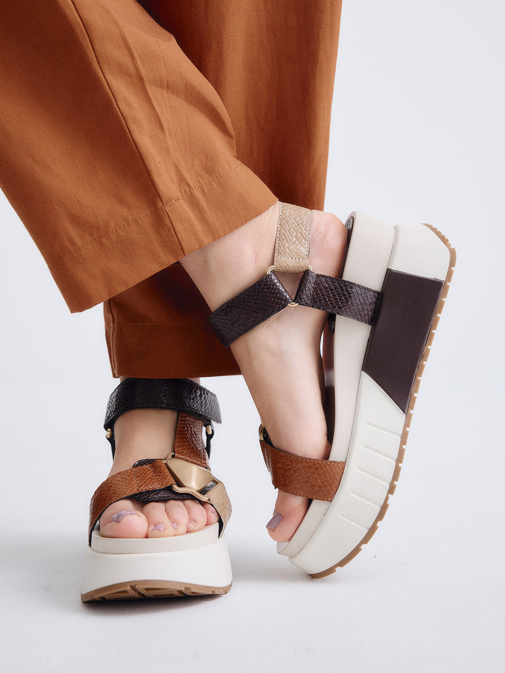 OLIVIA-934 SNAKE BROWN TAN