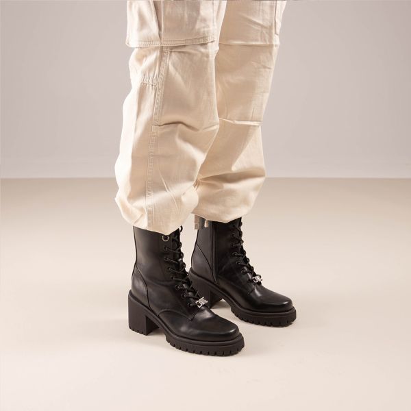 BOTTE DE STYLE MILITAIRE FIONA-518 NOIR